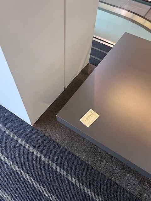 A random sticker we left in a bench by the escalators